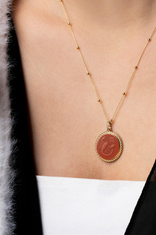 CARNELIAN SCORPIO NECKLACE