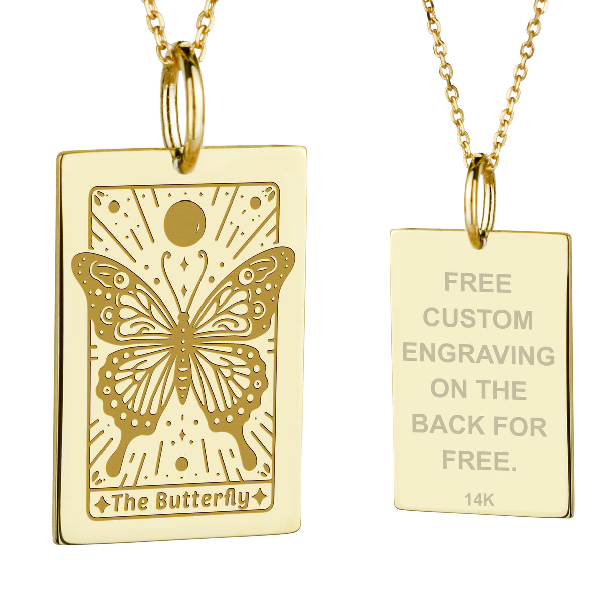 14K Gold Butterfly Pendant Necklace