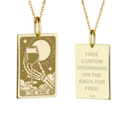 14K Gold Wine Tarot Card Pendant Necklace