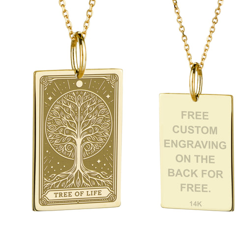 14K Gold Tree of Life Pendant Necklace