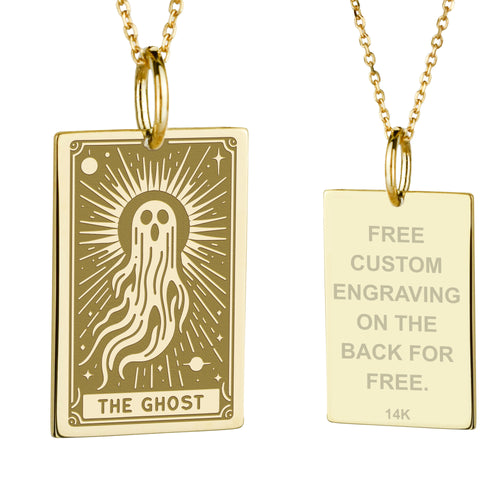 14K Gold Ghost Pendant Necklace