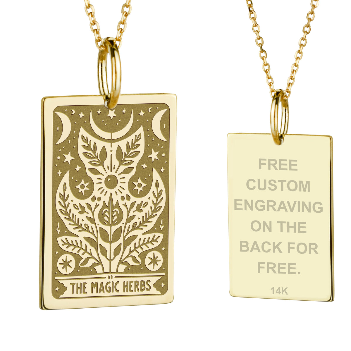 14K Gold Magic Herbs Pendant Necklace
