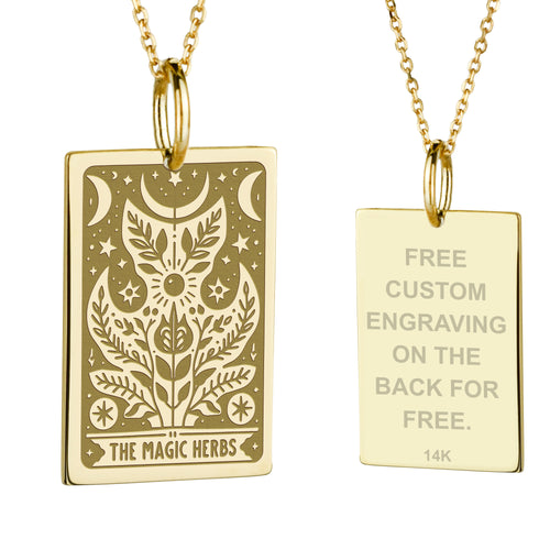 14K Gold Magic Herbs Pendant Necklace