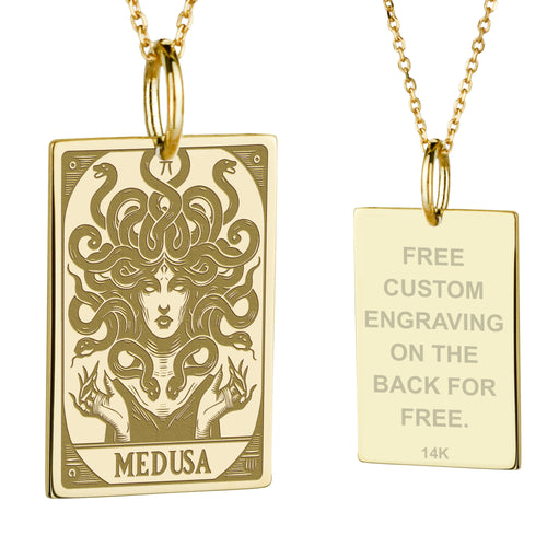 14K Gold Medusa Pendant Necklace