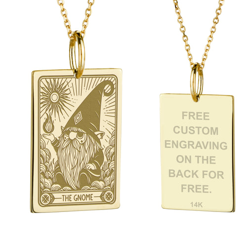 14K Gold Gnome Pendant Necklace