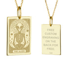 14K Gold Alien Pendant Necklace