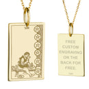 14K Gold Eight of Pentacles Pendant Necklace