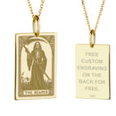 14K Gold Reaper Tarot Card Pendant Necklace