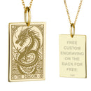 14K Gold Dragon Pendant Necklace