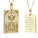 14K Gold Nurse Tarot Card Pendant Necklace