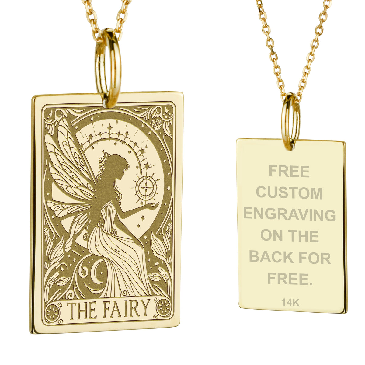 14K Gold Fairy Pendant Necklace