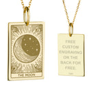 14K Gold Moon Tarot Card Pendant Necklace