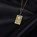 14K Gold Snake Tarot Card Pendant Necklace
