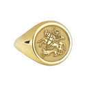 14K Gold Saint George Signet Ring