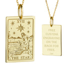 14K Gold Star Tarot Card Pendant Necklace