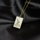 14K Gold Strength Tarot Card Pendant Necklace