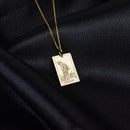 14K Gold Strength Tarot Card Pendant Necklace