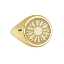 14K Gold Sunflower Signet Ring