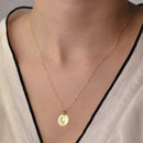 14K Gold Surfer Wave Pendant Necklace