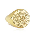 14K Gold Tiger Signet Ring