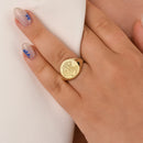 14K Gold Tiger Signet Ring