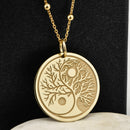 14K Gold Yin Yang Tree of Life Necklace