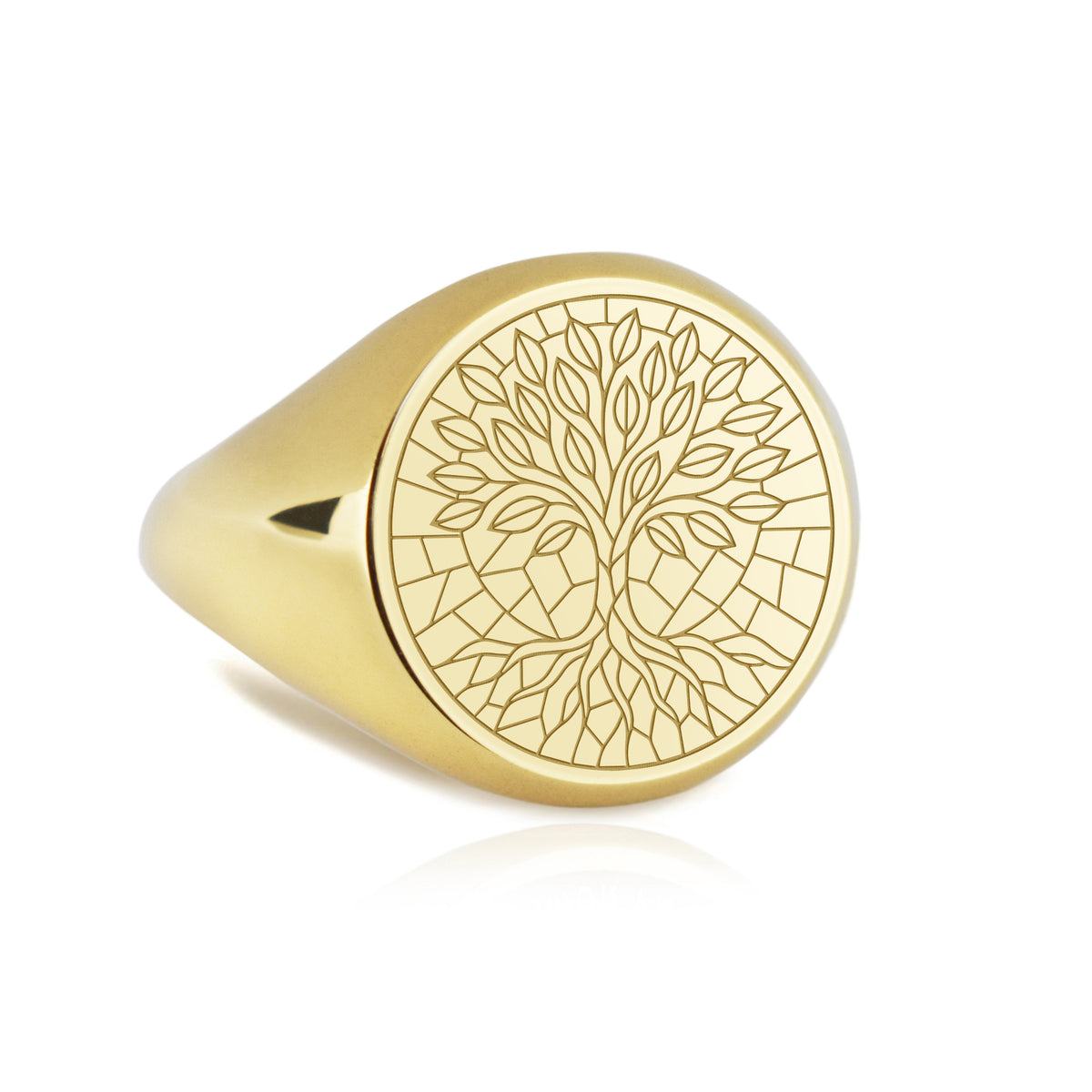 14K Gold Tree of Life Signet Ring