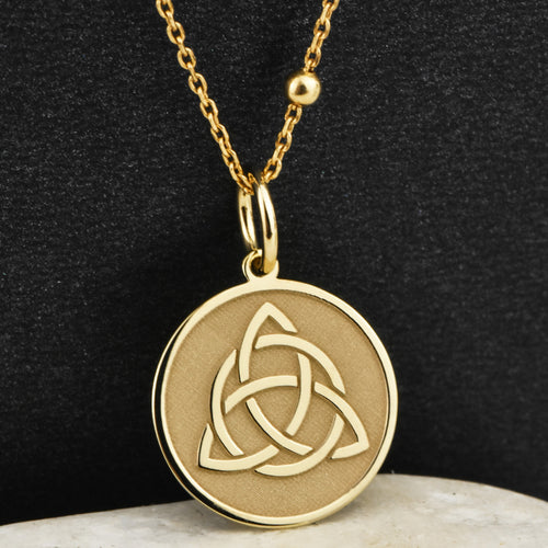 14K Gold Celtic Trinity Knot Necklace