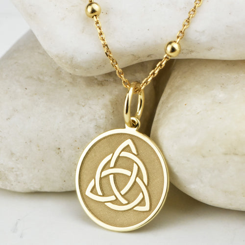 14K Gold Celtic Trinity Knot Necklace
