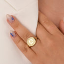 14K Gold Triquetra Celtic Knot Signet Ring