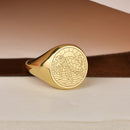 14K Gold Turtle Signet Ring