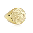 14K Gold Turtle Signet Ring