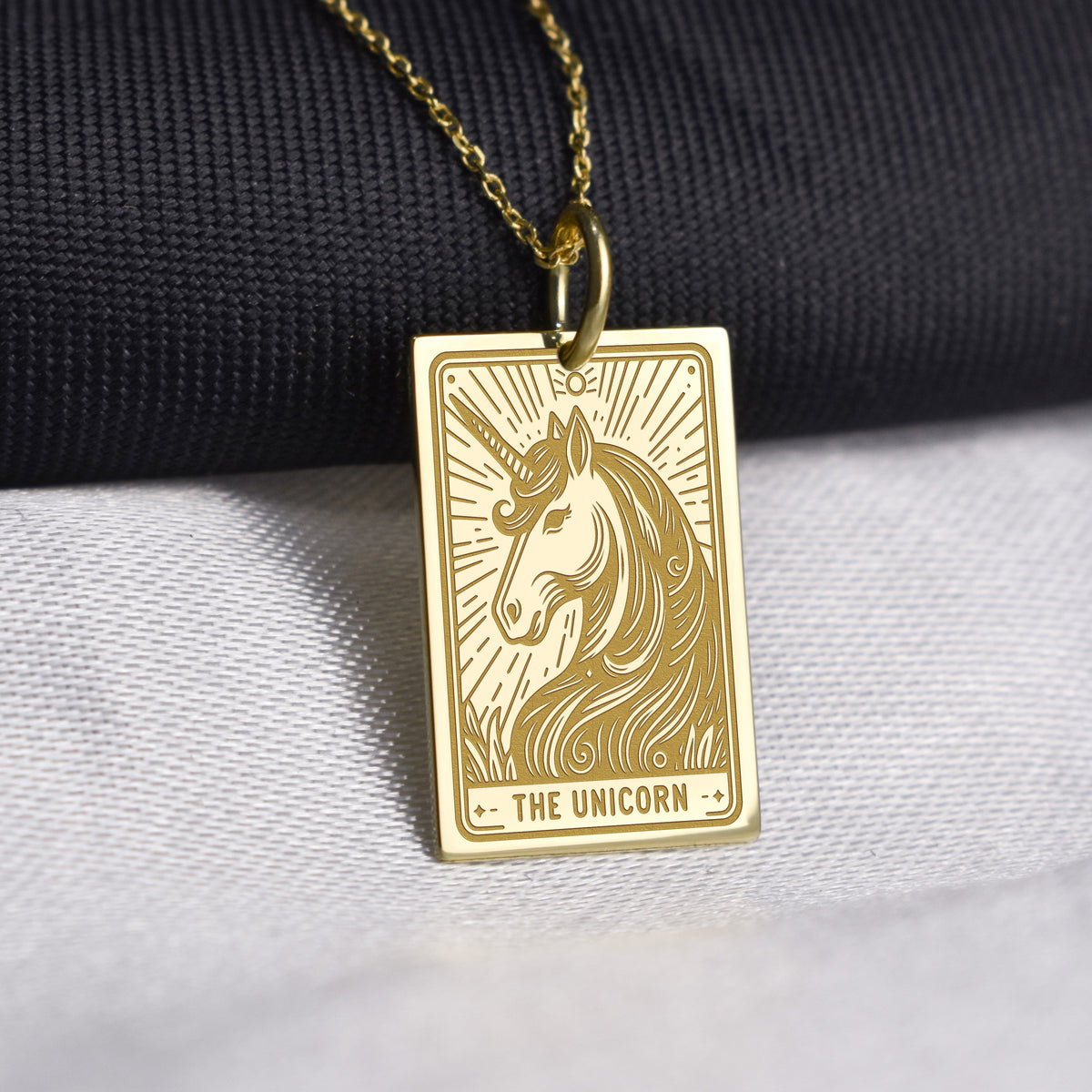 14K Gold Unicorn Pendant Necklace