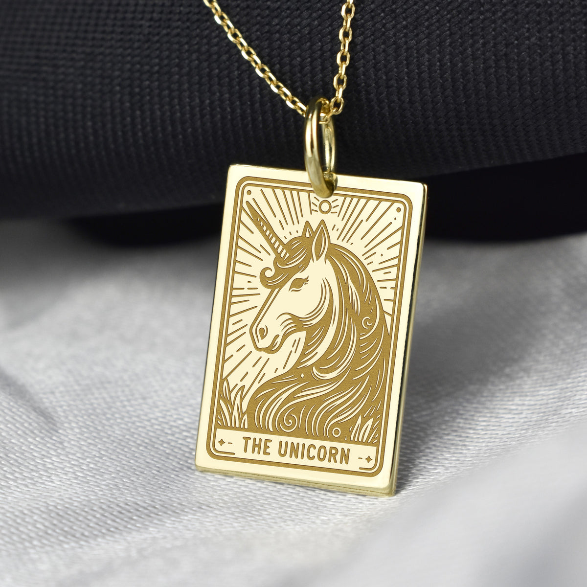 14K Gold Unicorn Pendant Necklace