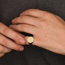 14K Gold Vegvisir Signet Ring
