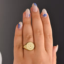 14K Gold Vegvisir Viking Compass Signet Ring