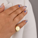 14K Gold Virgo Constellation Signet Ring