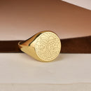 14K Gold Whale Tail Signet Ring