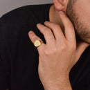 14K Gold Whale Tail Signet Ring