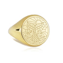 14K Gold Whale Tail Signet Ring