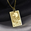 14K Gold Wine Tarot Card Pendant Necklace