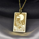 14K Gold Wine Tarot Card Pendant Necklace