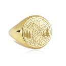 14K Gold Wolf Signet Ring
