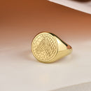 14K Gold Zebra Signet Ring