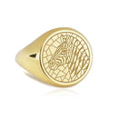 14K Gold Zebra Signet Ring